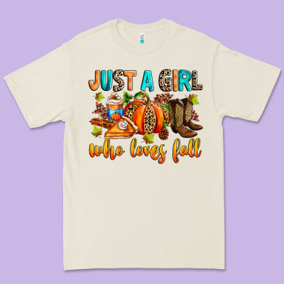 Just A Girl Who Loves Fall Premium Tee Designed By Ranaportraitstore