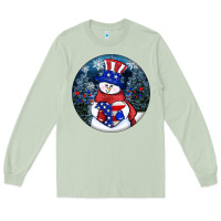 Matcha Patriotic snowman ornament 4th of july Long Sleeve Tee - HowdyJamesFarm