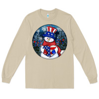 Mushroom Patriotic snowman ornament 4th of july Long Sleeve Tee - HowdyJamesFarm