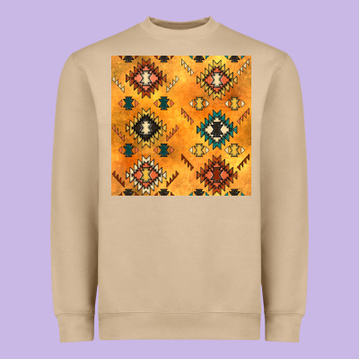 Native American Aztec Seamless Pattern 4 Heavyweight Sweatshirt Designed By Bundleandbundleshop
