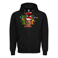 Black longhorn Aztec Christmas Zipper Hoodie - CowhideDigitalArt