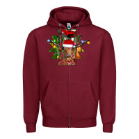 Burgundy longhorn Aztec Christmas Zipper Hoodie - CowhideDigitalArt
