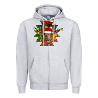 Heather Grey longhorn Aztec Christmas Zipper Hoodie - CowhideDigitalArt