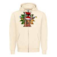 Sandshell longhorn Aztec Christmas Zipper Hoodie - CowhideDigitalArt