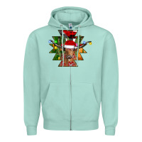 Seafoam longhorn Aztec Christmas Zipper Hoodie - CowhideDigitalArt