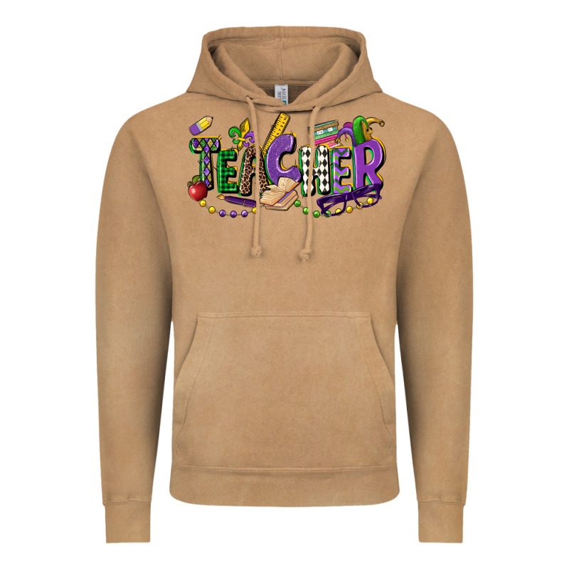 Teacher Mardi Gras Vintage Hoodie by CowGirlArtShop | Teevron