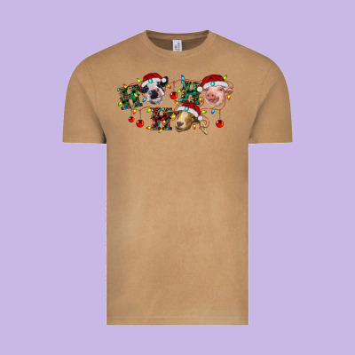 Hohoho Christmas Cows Vintage Tee Designed By Ranaportraitstore