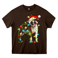 Chocolate Brown christmas chocolate boston terrier Heavy Core Tee - LillyAllenDesigns