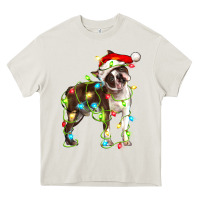 Cream christmas chocolate boston terrier Heavy Core Tee - LillyAllenDesigns