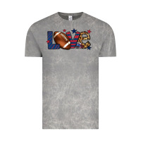 Cloud Rock Love Football team color red blue 4th of july Vintage Tee - HowdyJamesFarm