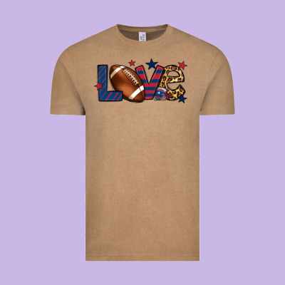 Love Football Team Color Red Blue 4th Of July Vintage Tee Designed By Howdyjamesfarm