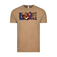 Vintage Coffee Love Football team color red blue 4th of july Vintage Tee - HowdyJamesFarm