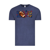 Vintage Denim Love Football team color red blue 4th of july Vintage Tee - HowdyJamesFarm