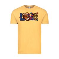 Vintage Mustard Love Football team color red blue 4th of july Vintage Tee - HowdyJamesFarm