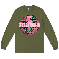Army Green Mama leopard background Mother's Day Long Sleeve Tee - CowGirlArtShop