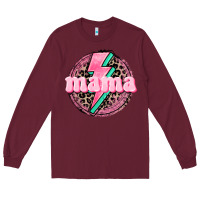 Burgundy Mama leopard background Mother's Day Long Sleeve Tee - CowGirlArtShop
