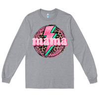 Heather Grey Mama leopard background Mother's Day Long Sleeve Tee - CowGirlArtShop