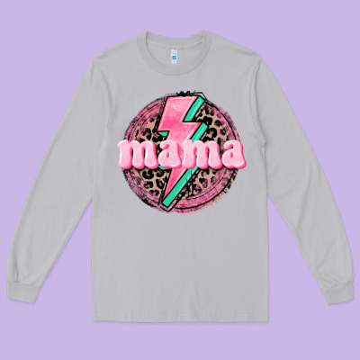 Mama Leopard Background Mother's Day Long Sleeve Tee Designed By Cowgirlartshop