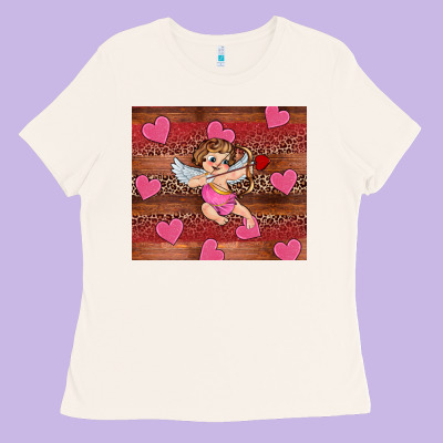 Valentine's Day Cupid Heart Ladies Tee Designed By Ranaportraitstore