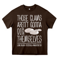 Chocolate Brown Clam Diggers Funny Quote Gift Long Beach Peninsula Heavy Core Tee - minhPixels
