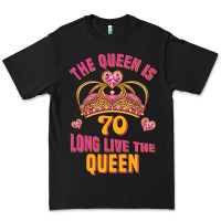 Black the queen is 70 long live the queen Premium Tee - Jasminsmagicworld