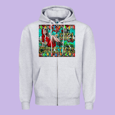 Just A Girl Who Loves Christmas Zipper Hoodie Designed By Cowhidedigitalart