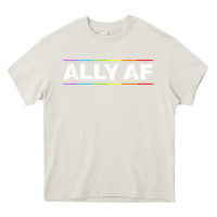 Cream Ally AF Pride Rainbow Shirt  Proud LGBTQ Ally TShirt Heavy Core Tee - minhPixels