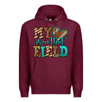 Burgundy my heart is on that field american football Premium Hoodie - Jasminsmagicworld