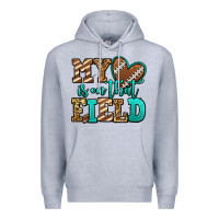 Heather Grey my heart is on that field american football Premium Hoodie - Jasminsmagicworld