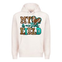 Pale Pink my heart is on that field american football Premium Hoodie - Jasminsmagicworld