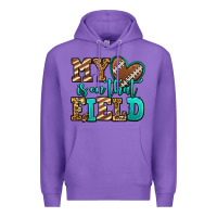 Purple my heart is on that field american football Premium Hoodie - Jasminsmagicworld