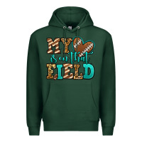 Sports Green my heart is on that field american football Premium Hoodie - Jasminsmagicworld