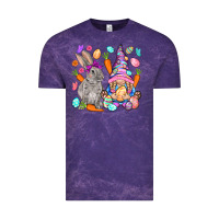 Cloud Purple Easter gnome and rabbit Easter Day Vintage Tee - HowdyJamesFarm