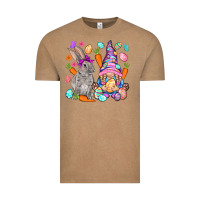 Vintage Coffee Easter gnome and rabbit Easter Day Vintage Tee - HowdyJamesFarm