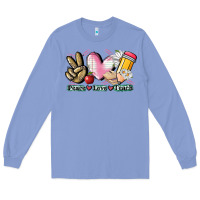 Colony Blue Peace love teach Long Sleeve Tee - CowGirlArtShop