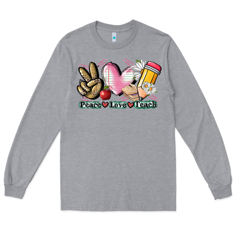 Peace Love Teach Long Sleeve Tee by CowGirlArtShop | Teevron