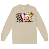 Mushroom Peace love teach Long Sleeve Tee - CowGirlArtShop
