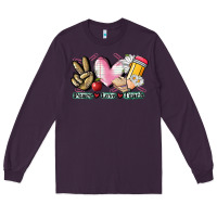 Plum Peace love teach Long Sleeve Tee - CowGirlArtShop
