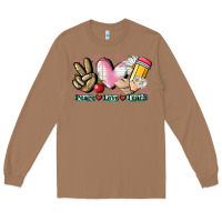 Toasted Coconut Peace love teach Long Sleeve Tee - CowGirlArtShop
