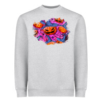 Heather Grey halloween pumpkin patch  4 Heavyweight Sweatshirt - BundleAndBundleShop