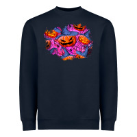Navy halloween pumpkin patch  4 Heavyweight Sweatshirt - BundleAndBundleShop
