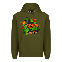 Army Green halloween pumpkin patch Premium Hoodie - BundleAndBundleShop