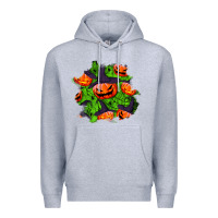 Heather Grey halloween pumpkin patch Premium Hoodie - BundleAndBundleShop