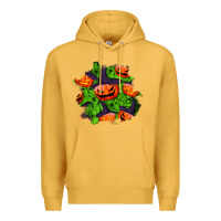 Mustard halloween pumpkin patch Premium Hoodie - BundleAndBundleShop