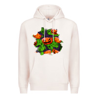 Pale Pink halloween pumpkin patch Premium Hoodie - BundleAndBundleShop