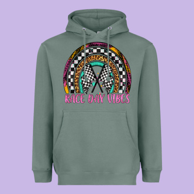 Race Day Vibes Rainbow Heavyweight Hoodie Designed By Artiststas
