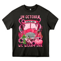 Asphalt in october we wear pink halloween school bus Heavy Core Tee - LillyAllenDesigns