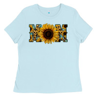 Baby Blue Leopard Sunflower Gemstone Mom Ladies Tee - Bettercallsaul