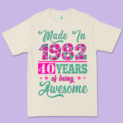 Made In 1982, 40 Years Of Being Awesome Premium Tee Designed By Jasminsmagicworld