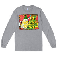 Heather Grey life is short make it sweet Long Sleeve Tee - Jasminsmagicworld